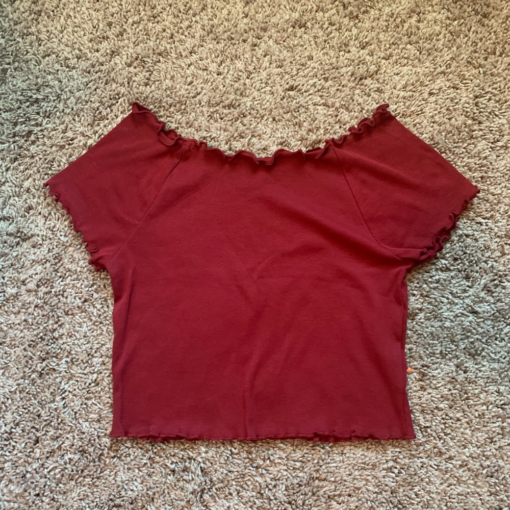 Dark red crop top